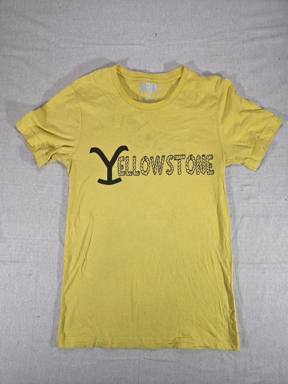 Gina Girls in Action Yellowstone Graphic T Shirt Yellow Size Small Casual Tee